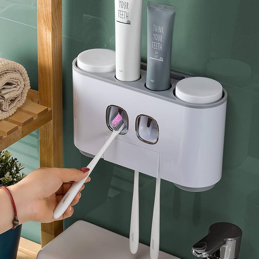Toothbrush Holder with Toothpaste Dispenser Wall Mounted for Bathroom-Automatic Electric Tooth Pa... | Amazon (US)