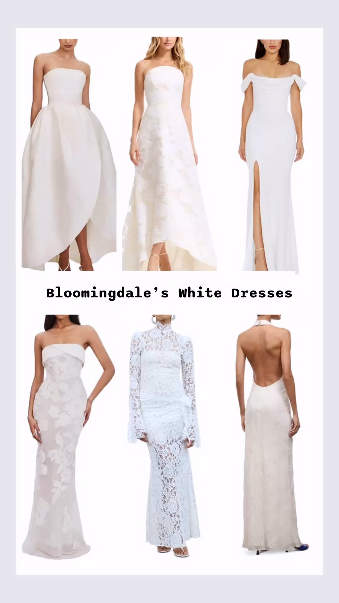 Affordable, simple bridal wedding dresses at Bloomingdale’s.

Reception dresses, bride wedding dresses, courthouse elopement dresses, long white dresses, minimalist wedding dresses, or micro wedding dresses.

#LTKWedding #LTKSeasonal