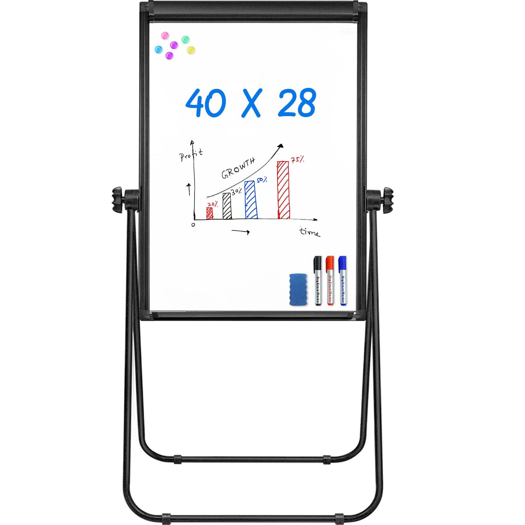maxtek - Bulletin Boards 40x28 inches Dry Erase Board Flipchart Board Double Sided Whiteboards & Presentation Supplies - White | Best Buy U.S.