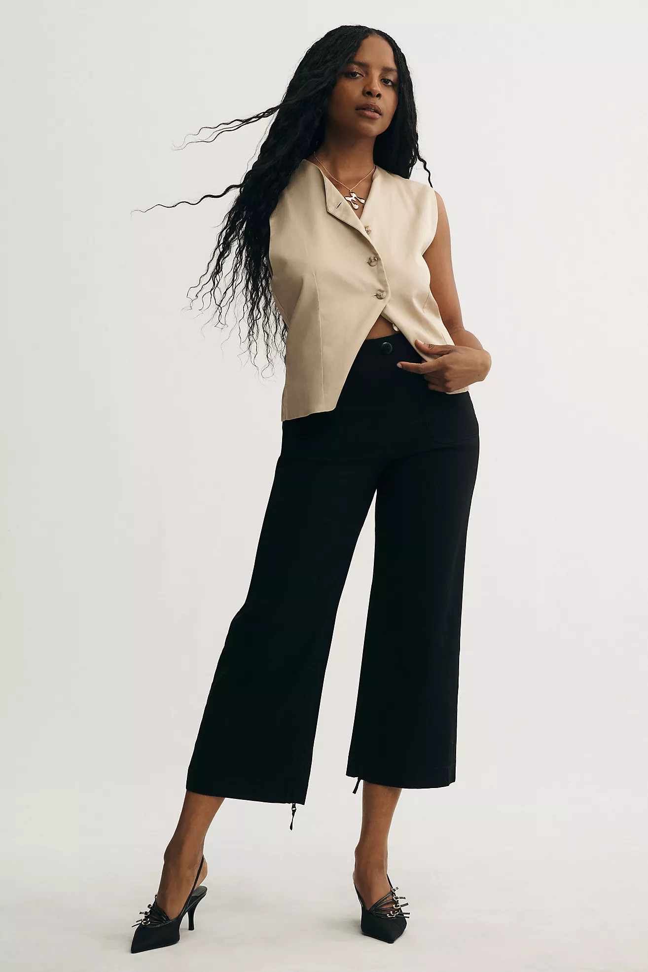 The Colette Magic Fabric Crop Wide-Leg Pants by Maeve | Anthropologie (US)