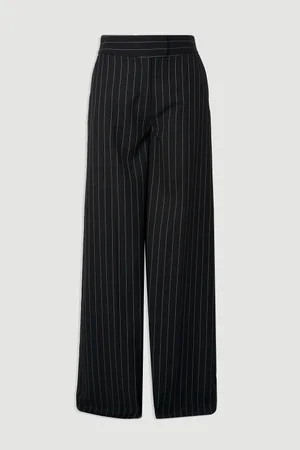 Pinstripe Wide Leg Tailored Trouser | Karen Millen UK + IE + DE + NL