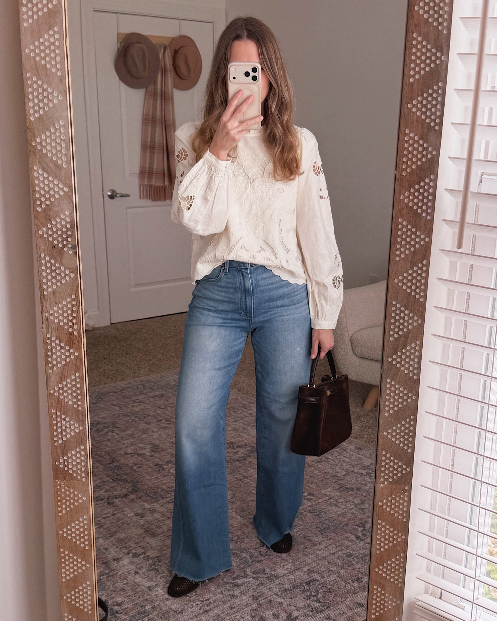 This top from the Nordstrom Anniversary NSale is giving all the fall vibes I needed, and jeans have never looked more polished with a structured bag. 

 #LTKmomlife #LTKSeasonal #LTKOver40
