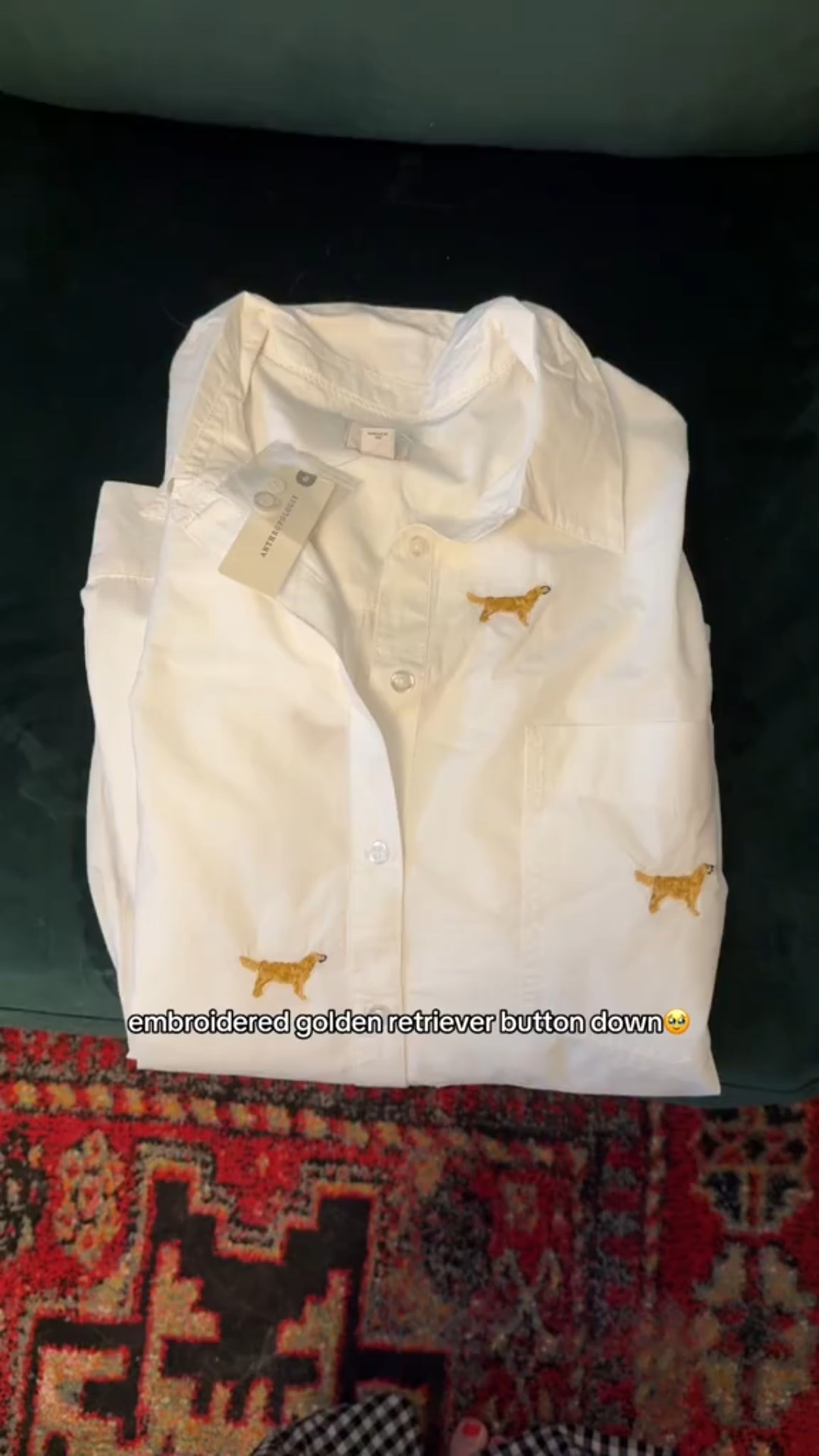 embroidered golden retriever button down!! 