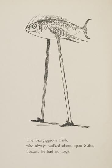 'Fish On Stilts From Nonsense Botany Animals and Other Poems Written and Drawn by Edward Lear' Gi... | Art.com