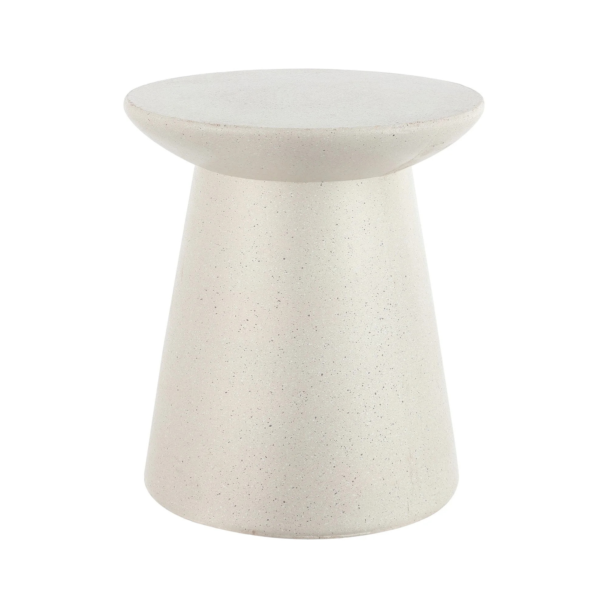 Hollie 18" Minimalist Modern Drum Accent Table Pedestal, Cream Terrazzo Finish | Walmart (US)