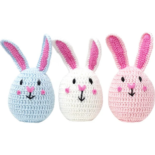 Crochet Bunny Egg Toys, Set of 3 | Maisonette