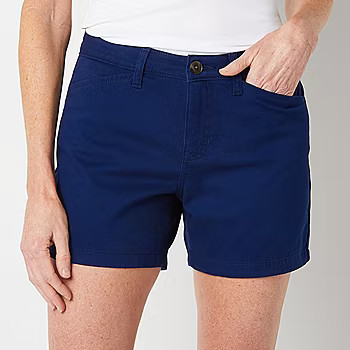 St. John's Bay Womens Mid Rise 5" Chino Short | JCPenney