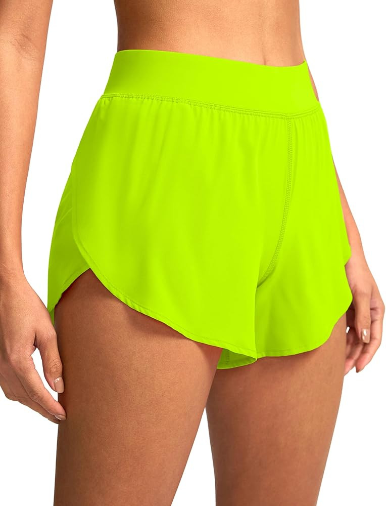 Soothfeel High Waisted Athletic Running Shorts for Women Dolphin Shorts High Split Quick Dry Gym ... | Amazon (US)