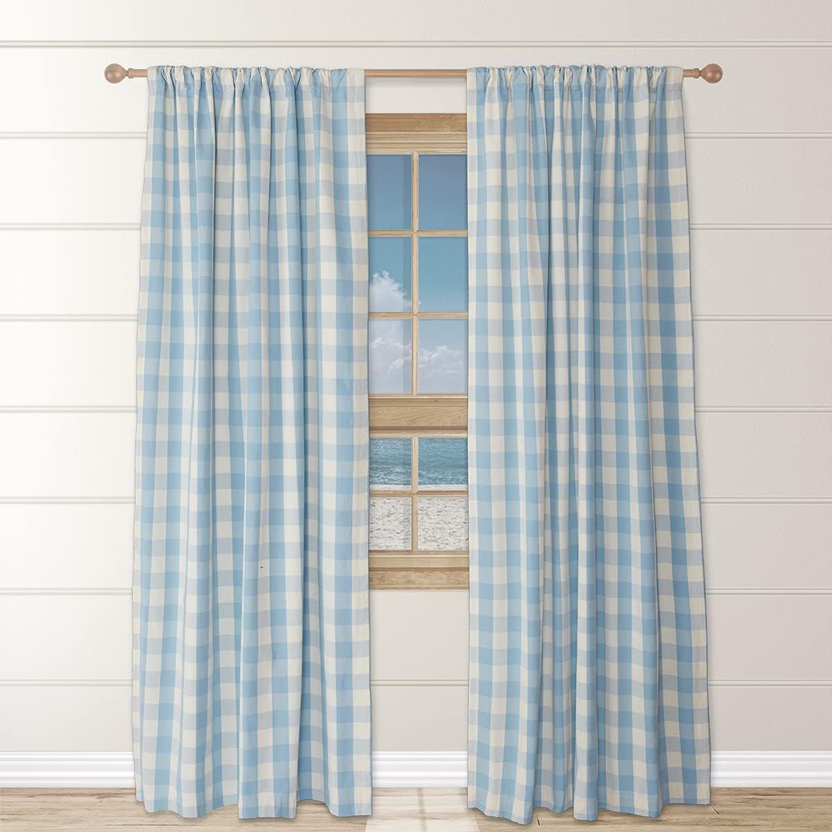 Amazon.com: Decoberry Farmhouse Curtains for Living Room - Blackout Curtains 63 Length, 100% Cott... | Amazon (US)