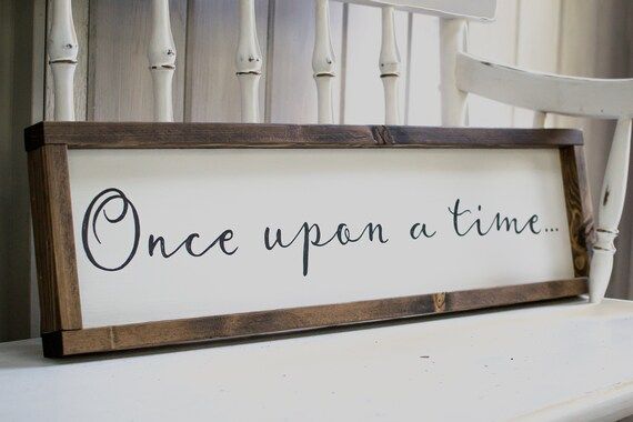 once upon a time - hand-lettered framed wooden sign | Etsy (US)