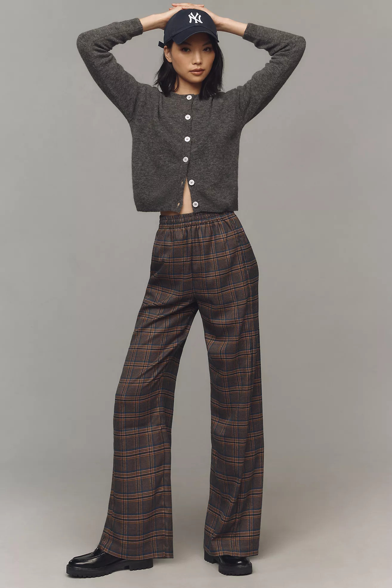 Corey Lynn Calter Plaid Pull-On Trousers | Anthropologie (US)