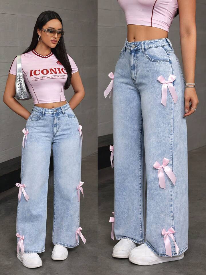Bow Jeans  | SHEIN