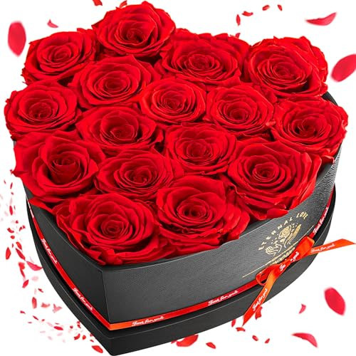 Impouo 16-Piece Preserved Rose Birthday Gifts for Women, Eternal Rose Preserved Flowers for Delivery Prime Mothers' Day, Valentine's Day, Christmas, Birthday - Red Roses | Amazon (US)