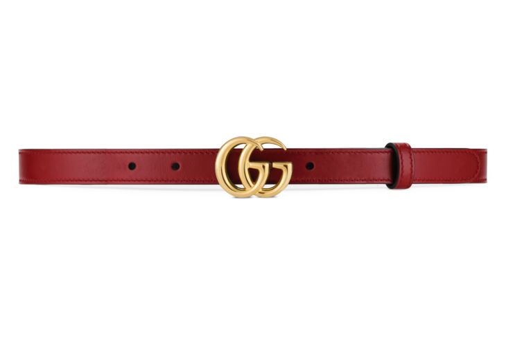 Gucci GG Marmont thin leather belt with shiny buckle | Gucci (US)