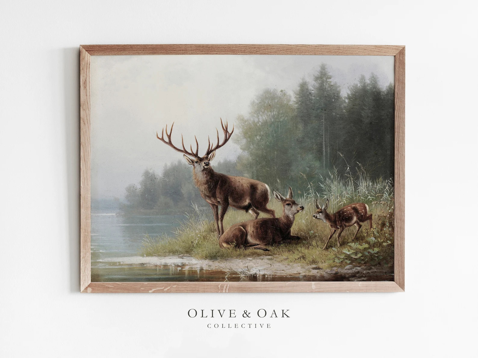 Deer Landscape Painting / Man Cave Hunting Decor / Cabin Wall Art PRINTABLE / #382 | Etsy (US)