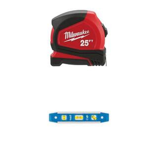 25 ft. SAE Tape Measure with 9 ft. Standout and 9 in. Torpedo Level Combo - The Home Depot | The Home Depot