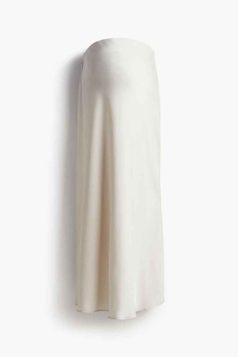 H & M - MAMA Satin slip skirt - White | H&M (UK, MY, IN, SG, PH, TW, HK)