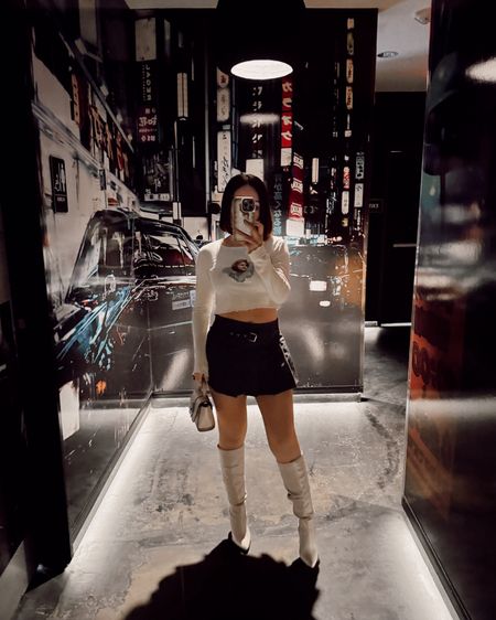 Harajuku vibes 🇯🇵 🥟💴🍡

wearing mini skirt, knee high boots and cropped tee 

#LTKitbag #LTKstyletip #LTKshoecrush