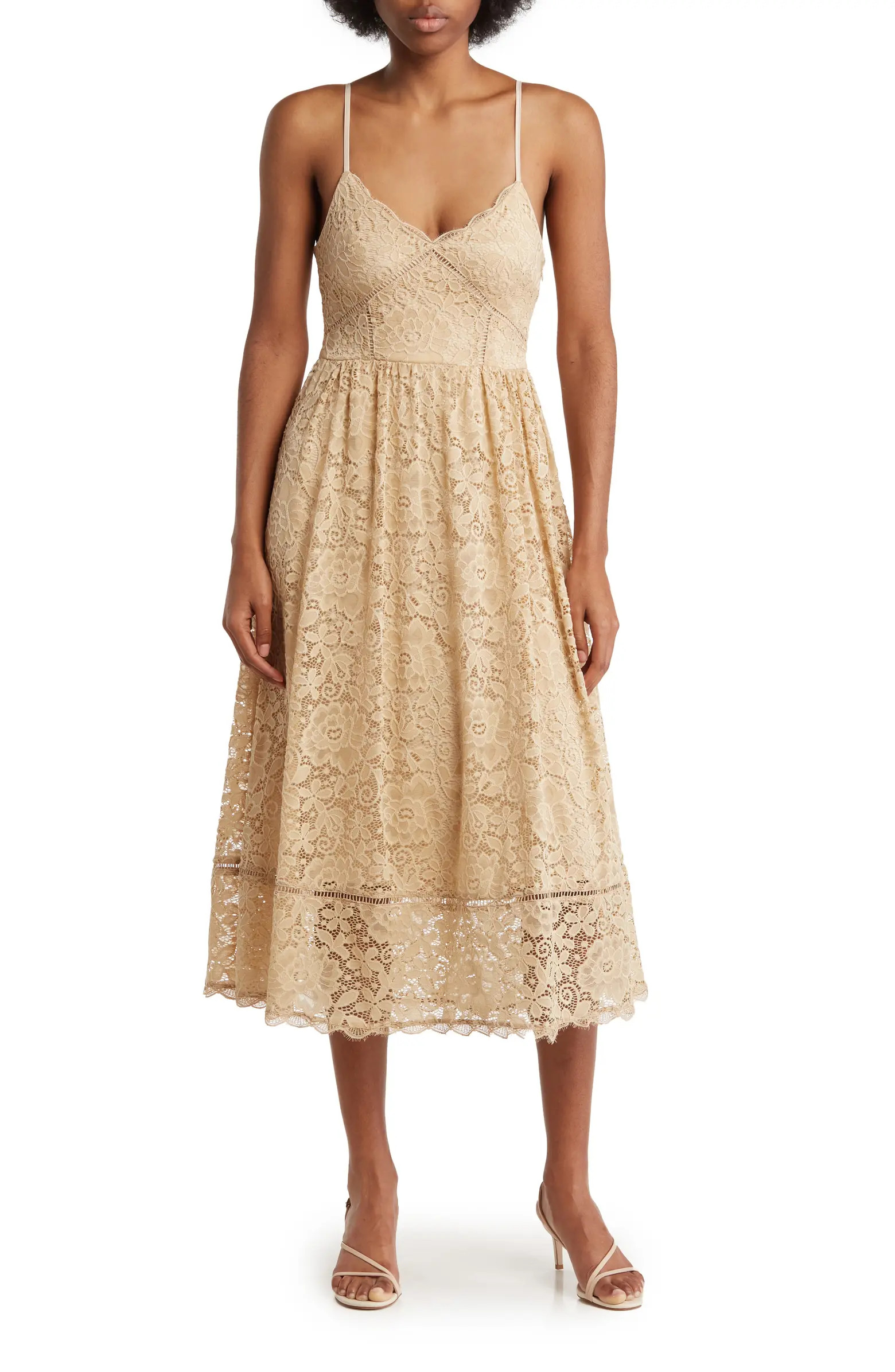 Crochet Stretch Lace Midi Dress | Nordstrom Rack