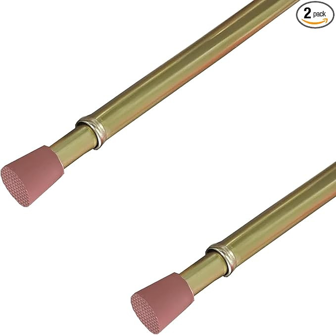 Regular Duty Lightweight Tension Rod 7/16" Diameter Adjusts from 18-28 Inches Brass Finish (2PCS) | Amazon (US)