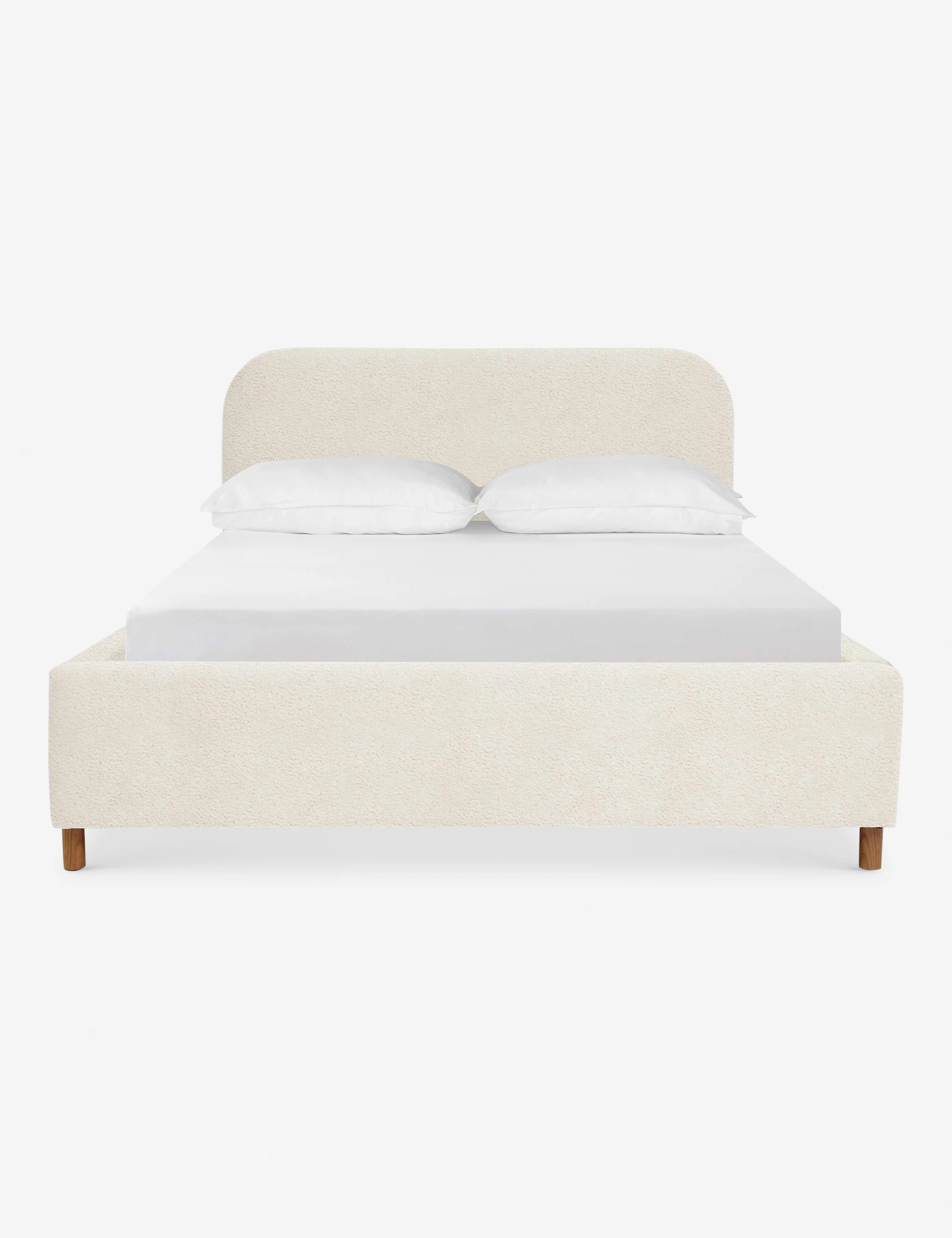Solene Platform Upholstered King Bed, Boucle Cream | Lulu and Georgia 