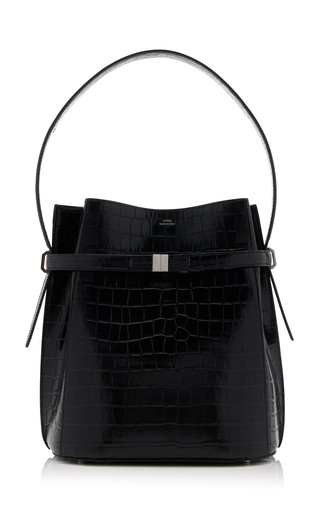 Belted Croc-Effect Leather Bucket Bag | Moda Operandi (Global)