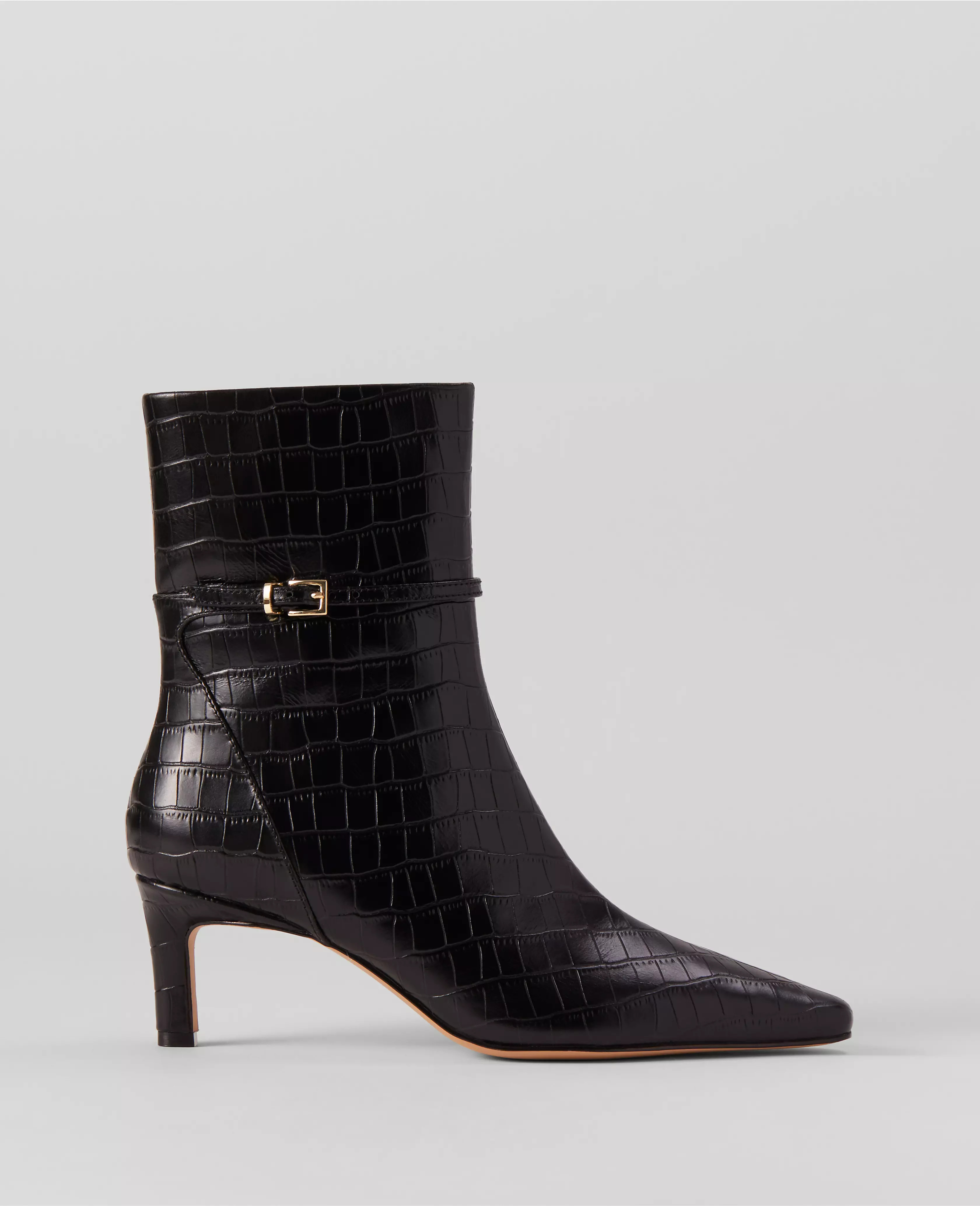 Ankle Chain Croco Bootie | Ann Taylor