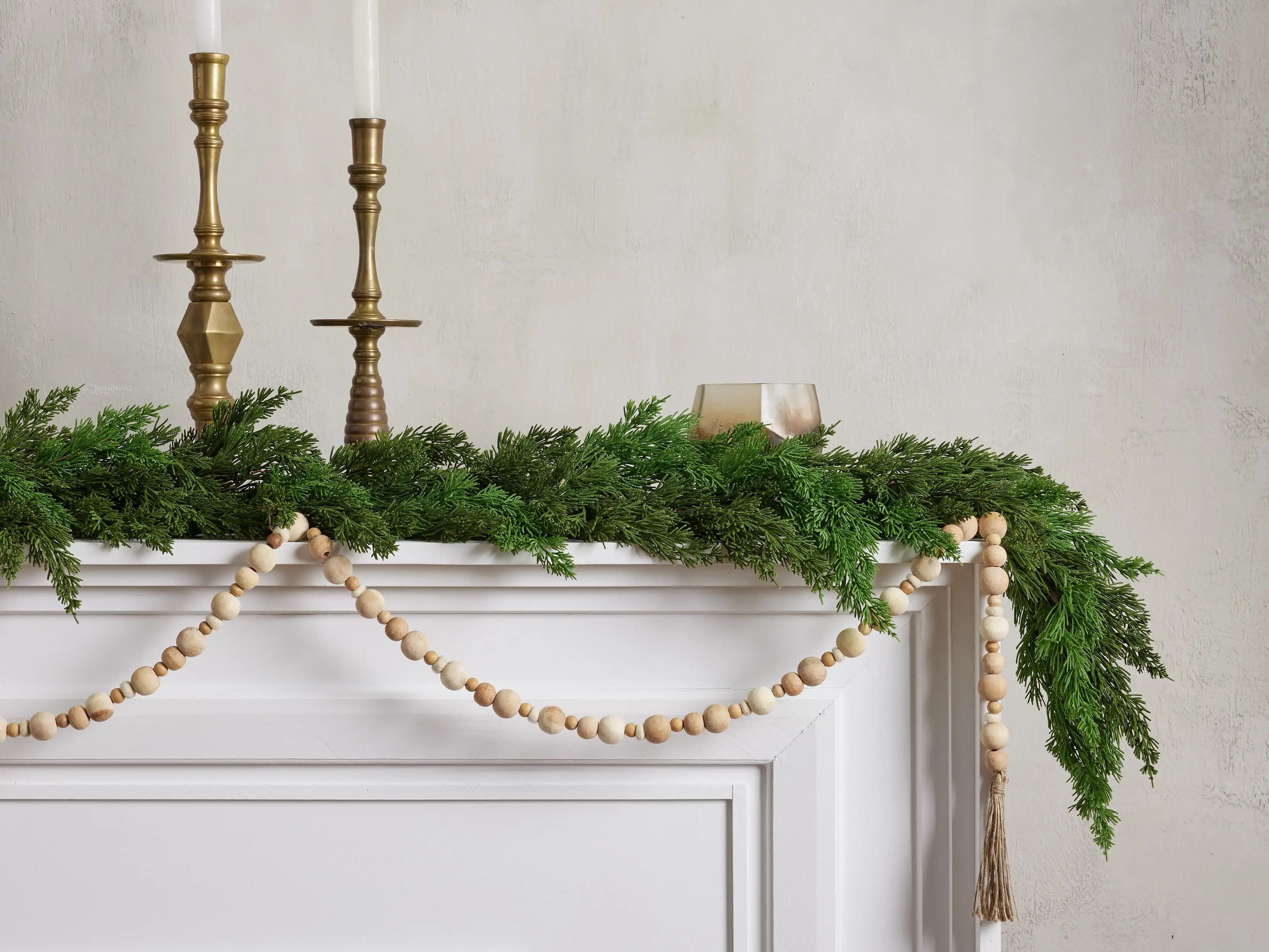 Wooden Tasseled Garland in Natural | Arhaus