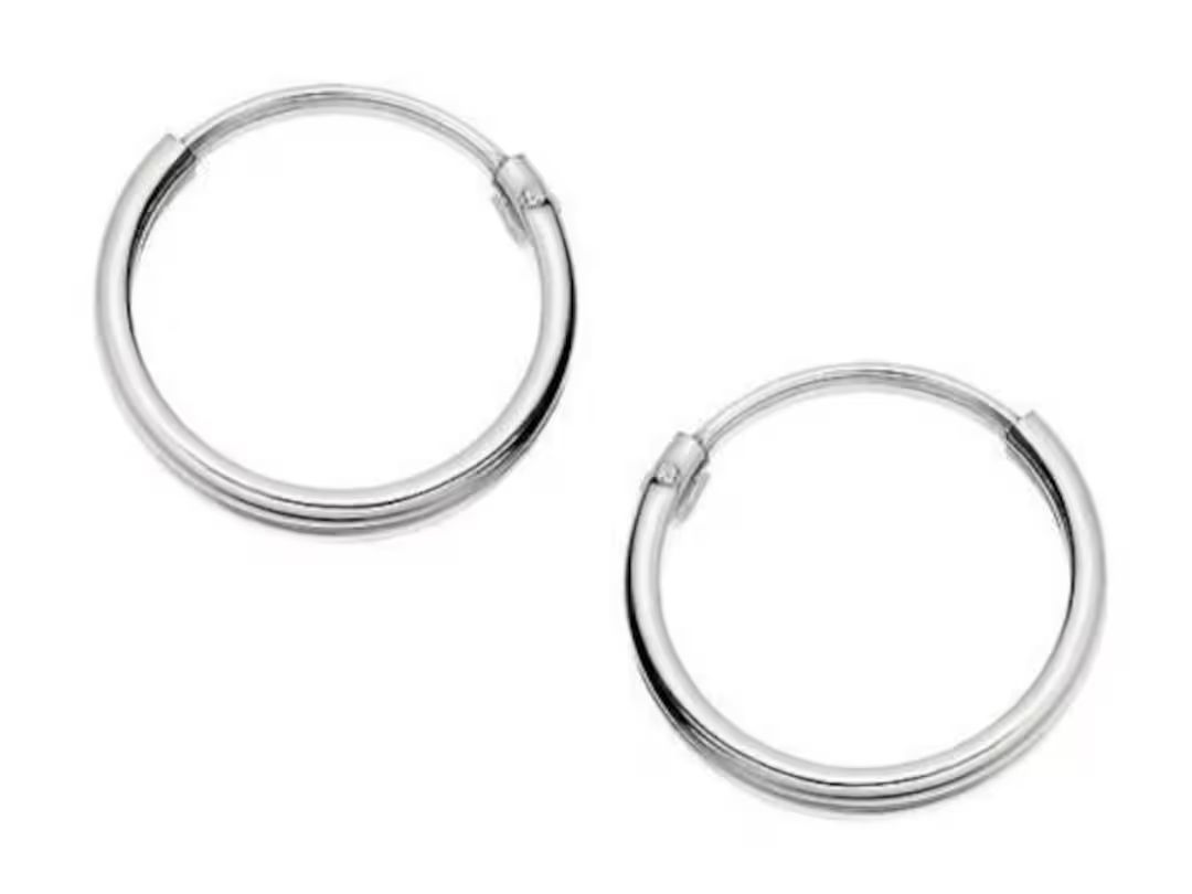 A Pair of 2 X Sterling Silver 925 Hoop Sleeper Earrings  1.2 - Etsy Lebanon | Etsy ROW