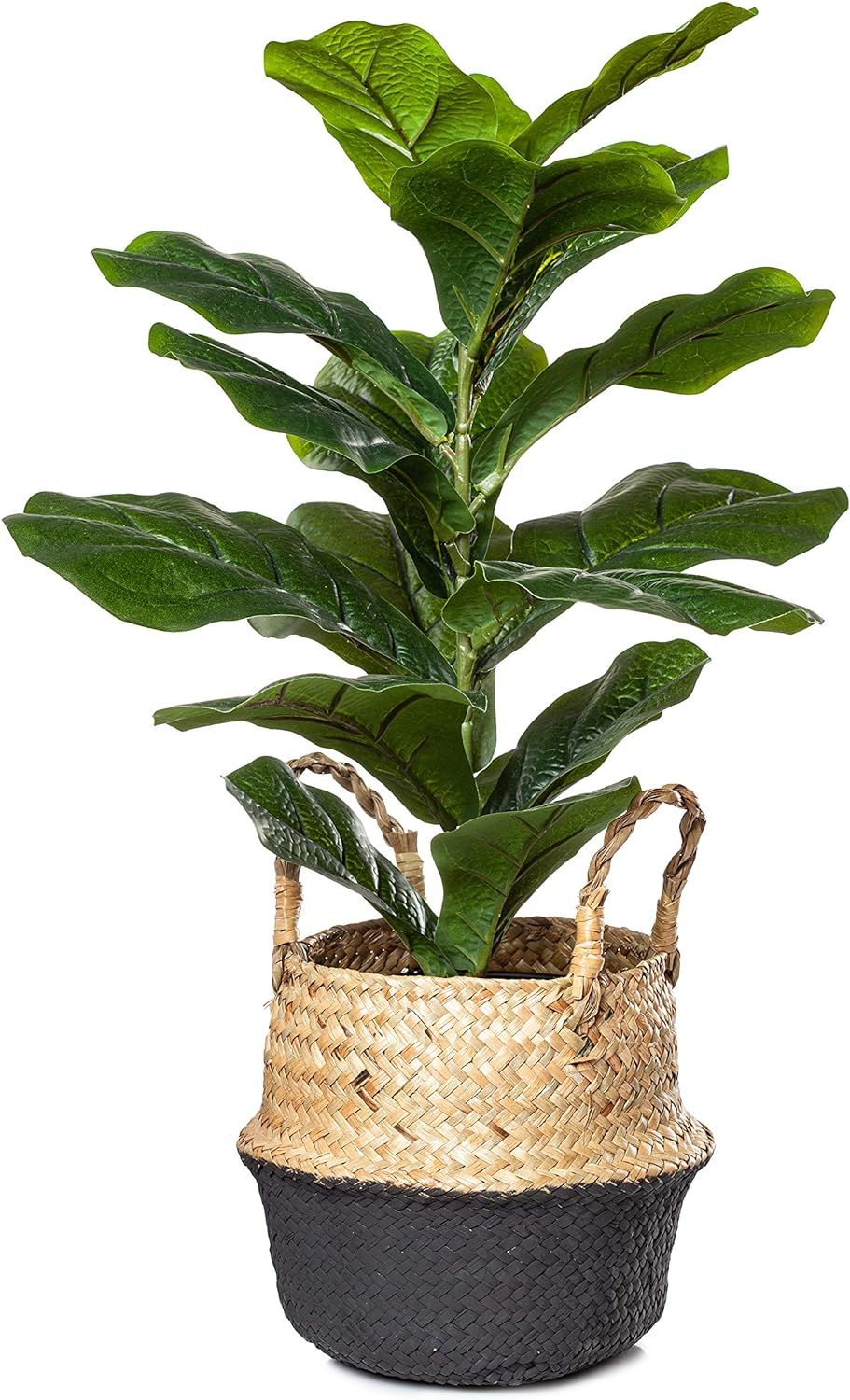 PLANTAE Artificial Fiddle Leaf Fig Tree Ficus Lyrata Faux Realistic 20" Inch Tall 18 Leaves for H... | Amazon (US)