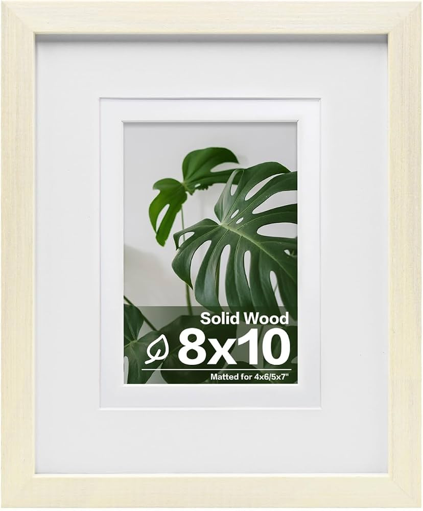 Egofine 8x10 Picture Frame Made of Solid Wood with Plexiglass, Display Pictures 4x6/5x7 with Mat ... | Amazon (US)