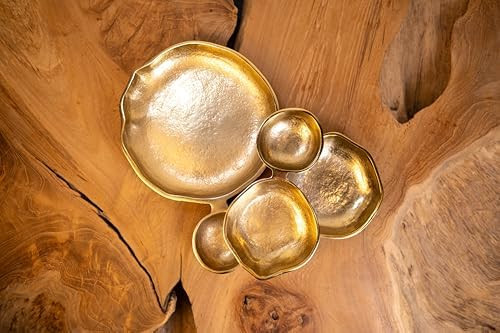 Handcrafted Gold Multi-Sectional Snack & Serving Platter for Desserts and Nuts Luxury Entertainin... | Amazon (US)