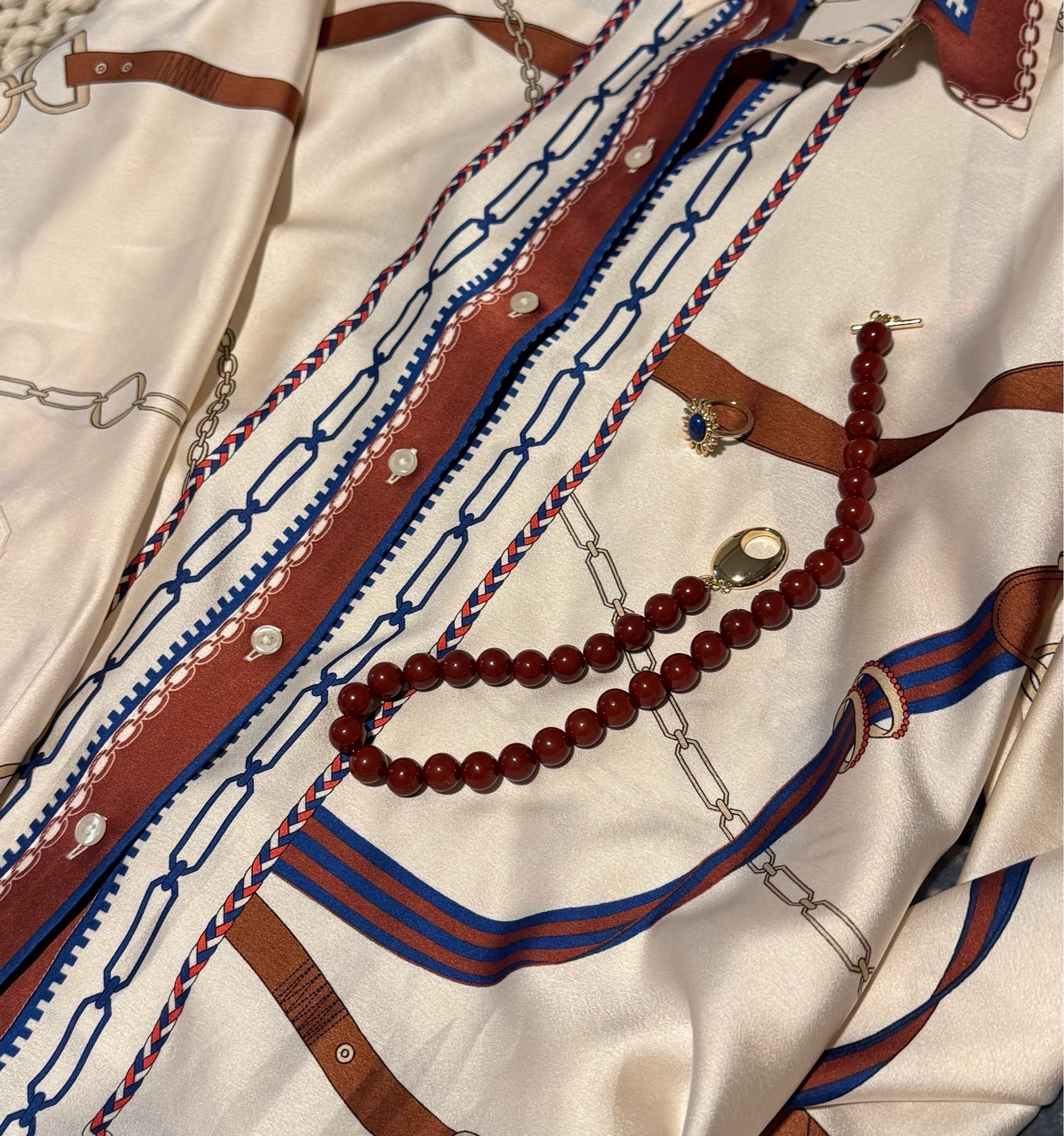 The gorgeous print on this blouse with this necklace perfect for fall! Equestrian, print, business casual outfit
￼

#LTKWorkwear #LTKootd #LTKSeasonal