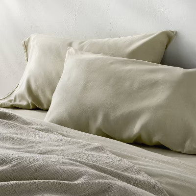 Standard 100% Linen Pillowcases Light Olive Green - Casaluna™ | Target