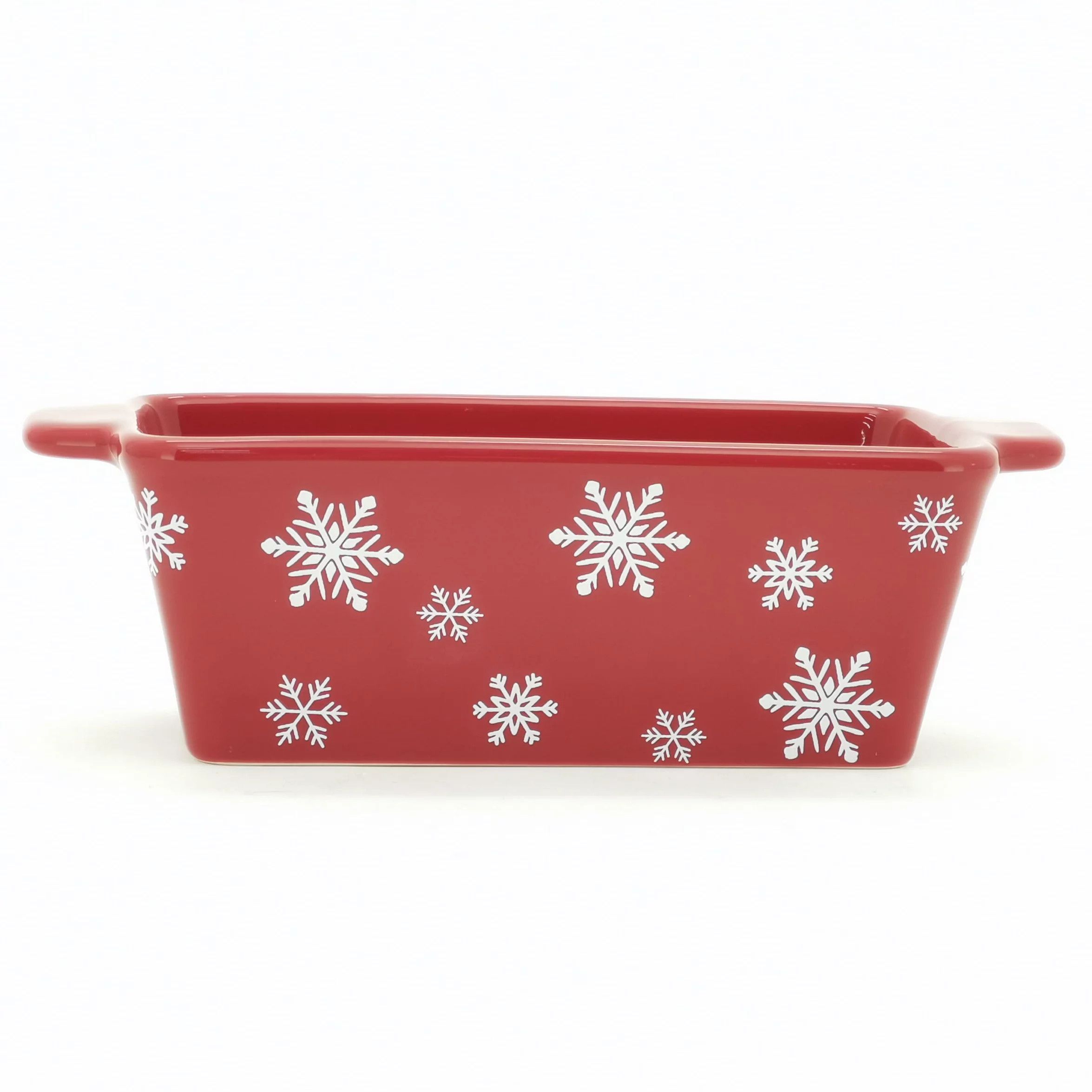 Holiday Time Ceramic Mini Snowflake Loaf Pan, 5.75" Long, Red, Stoneware | Walmart (US)