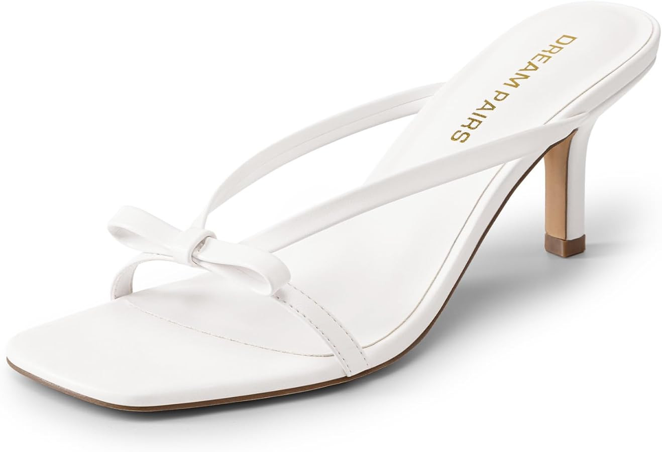 DREAM PAIRS Women\u2019s Comfort Bow Kitten Heel Sandals | Amazon (US)