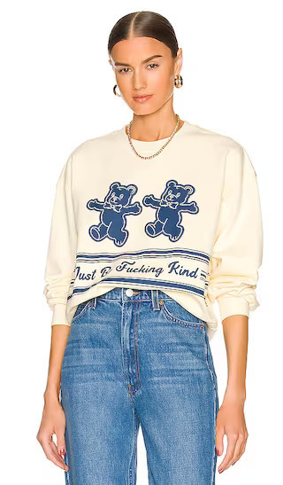 The Mayfair Group Just Be Fucking Kind Sweatshirt in Cream. - size S/M | Revolve Clothing (Global)