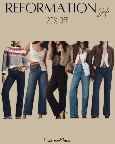 Reformation sale 
Save 25%
Fall outfits 

#LTKSeasonal #LTKOver40 #LTKSaleAlert