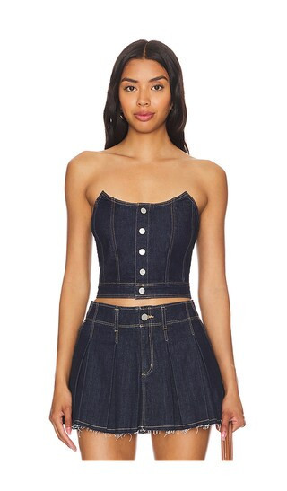 Abrand Angel Bustier in Denim-Dark. | Revolve Clothing (Global)