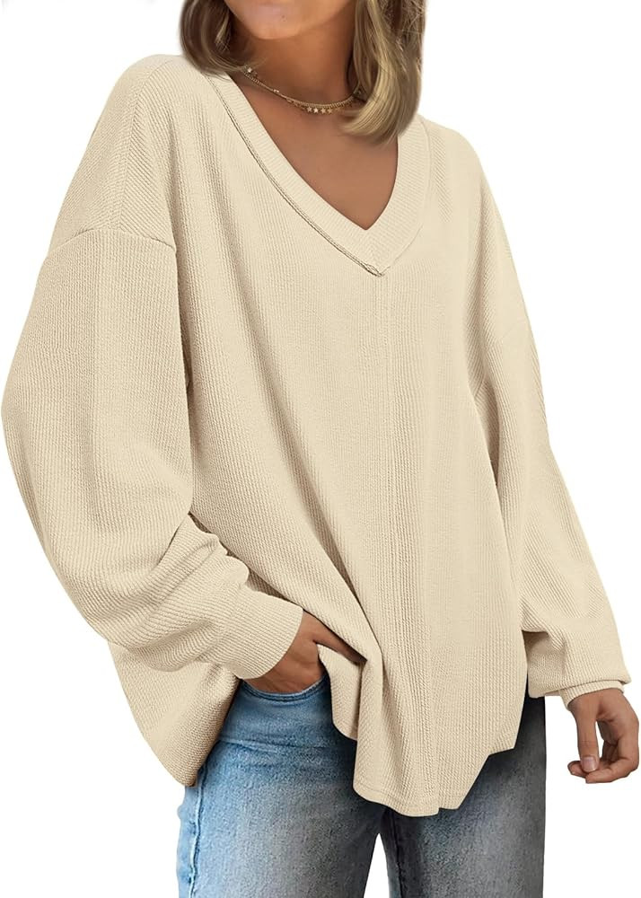 Trendy Queen Womens Oversized Sweatshirts Sweaters Casual Pullover Loose Long Sleeve Tops Shirts Fas | Amazon (US)
