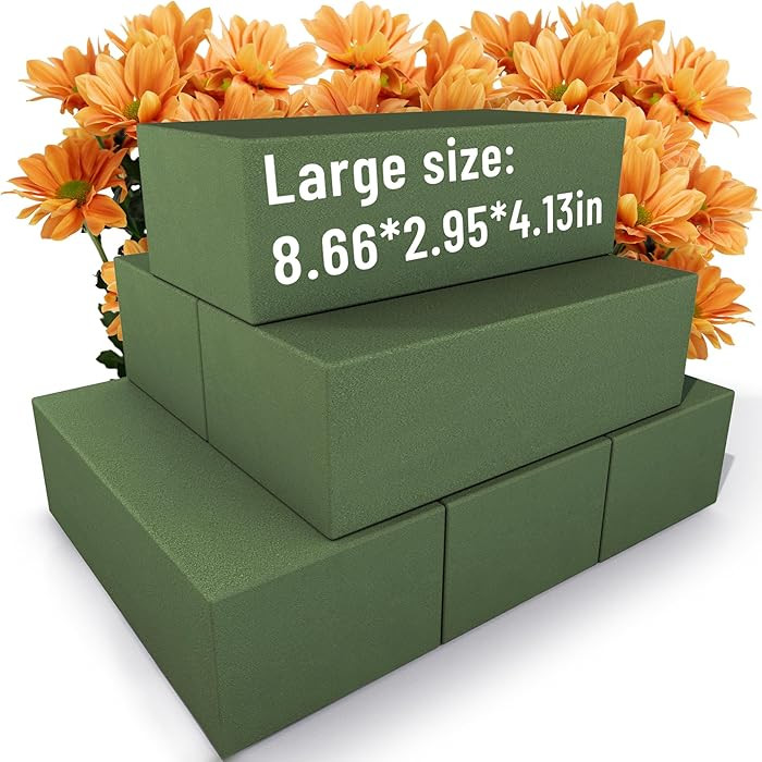 Floral Foam Blocks Large 9 Inch,Wet Floral Foam Bricks,Pack 6 of Floral Foam for Artificial Flowe... | Amazon (US)