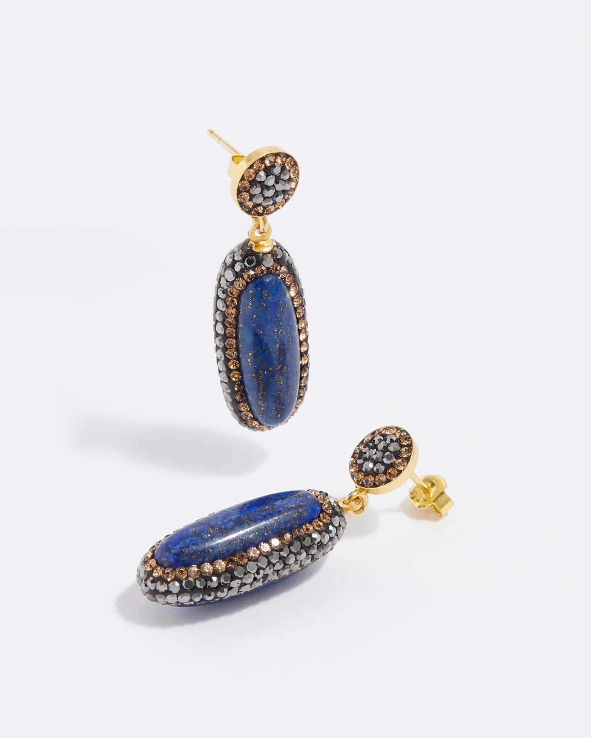 Lapis Double Sided Earrings | Soru Jewellery