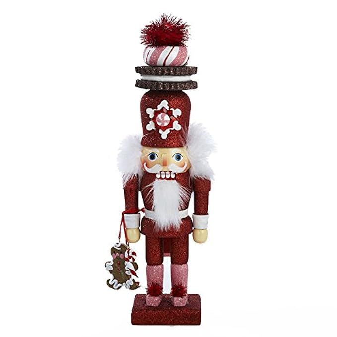 Kurt Adler 12-Inch Hollywood Red Gingerbread Nutcracker with Cookie Hat | Amazon (US)