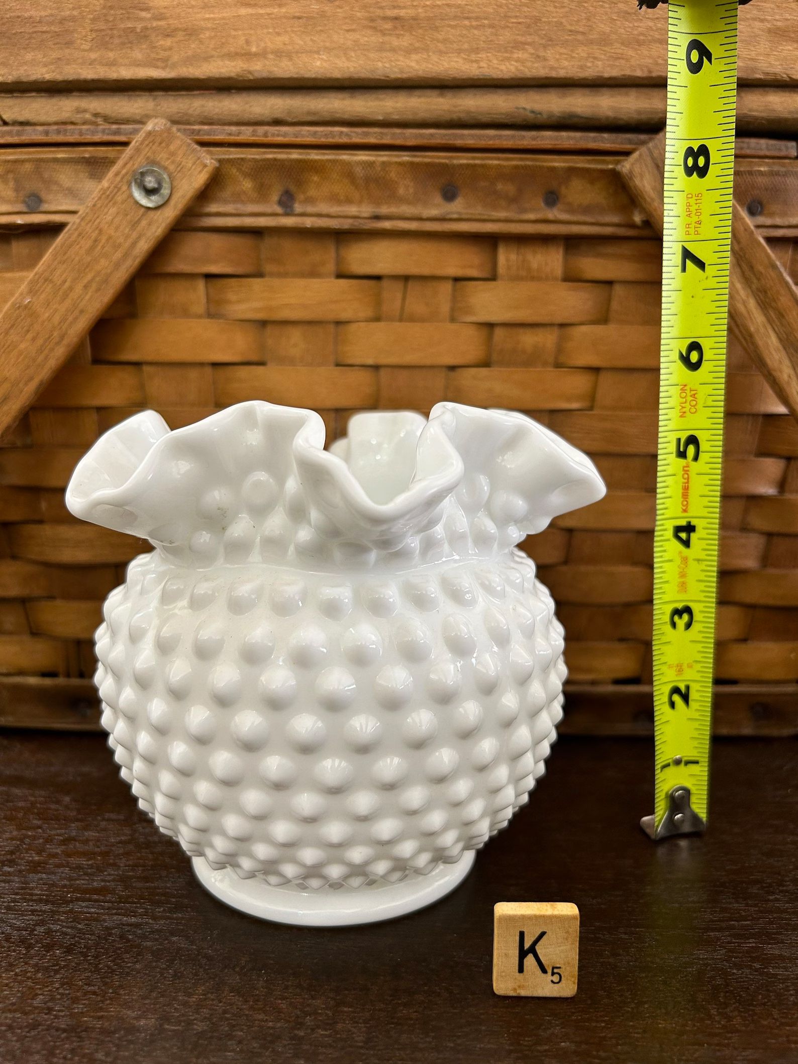 Fenton Style Hobnail Vase | Ruffled Hobnail Milk Glass Candy Dish | Fenton Milk Glass | Hobnail M... | Etsy (US)