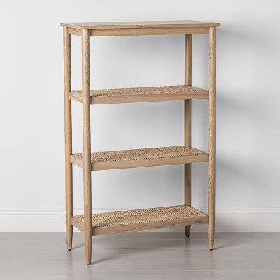 Tall 4-Shelf Wood & Cane Bookcase - Hearth & Hand™ with Magnolia | Target
