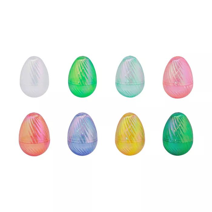 8ct Iridescent Spiral Texture Easter Plastic Eggs - Spritz&#8482; | Target