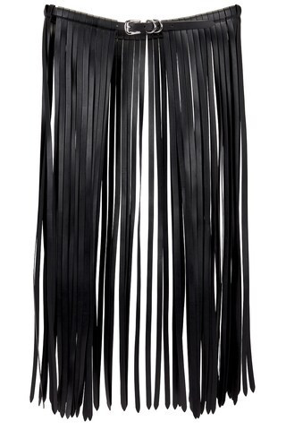 DEHANCHE Fringe Belt in Black & Silver - Black. Size M (also in ). | FWRD 