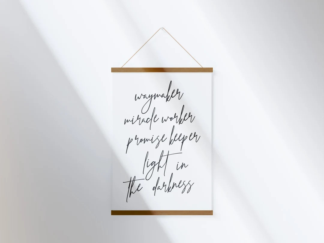 Waymaker Miracle Worker Promise Keeper Wall Art Print Neutral Art Gift for Her Inspirational Gift... | Etsy (US)