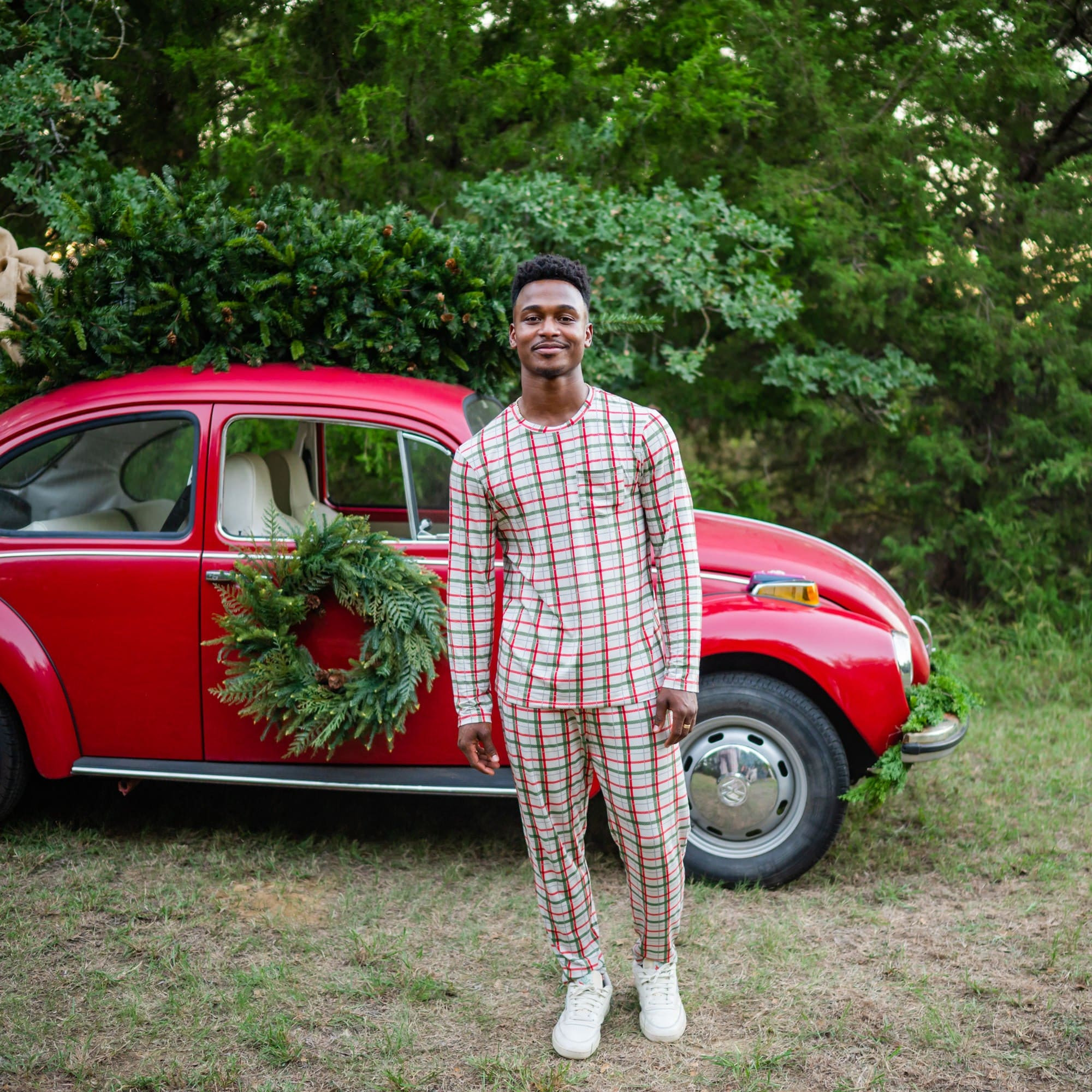 Men's Jogger Set in Hunter Plaid | Kyte BABY