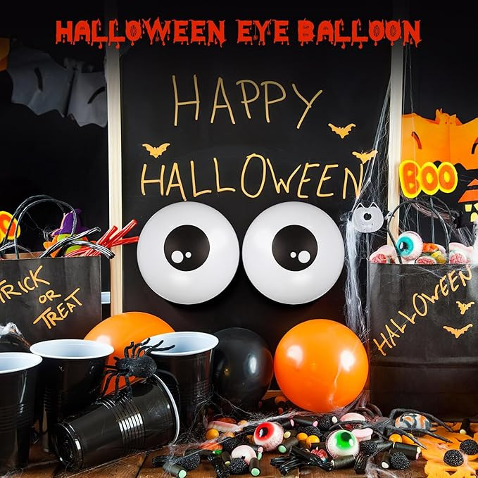 TOYANDONA 100pcs Halloween Eyeball Balloons, 5 inch Halloween Latex Balloons for Party Decoration... | Amazon (US)
